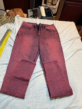 Fashion nova Women's High-Waist Red Washed Jeans size 9